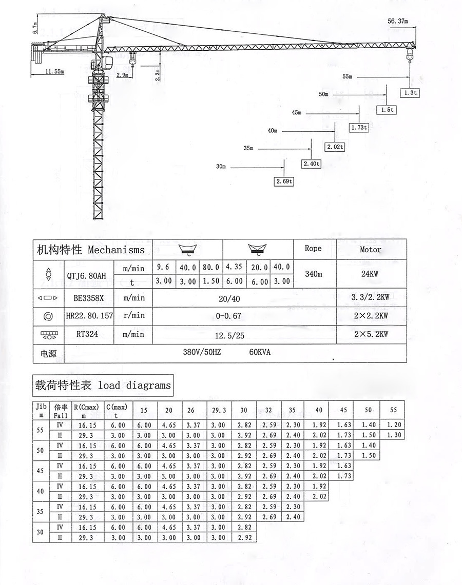 JC5513-6塔式起重機(jī)
